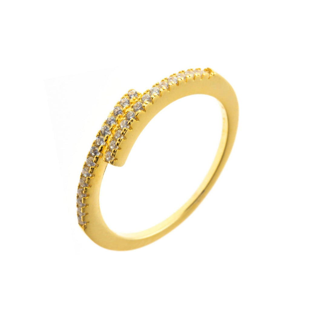 anillo oro con circonitas blancas