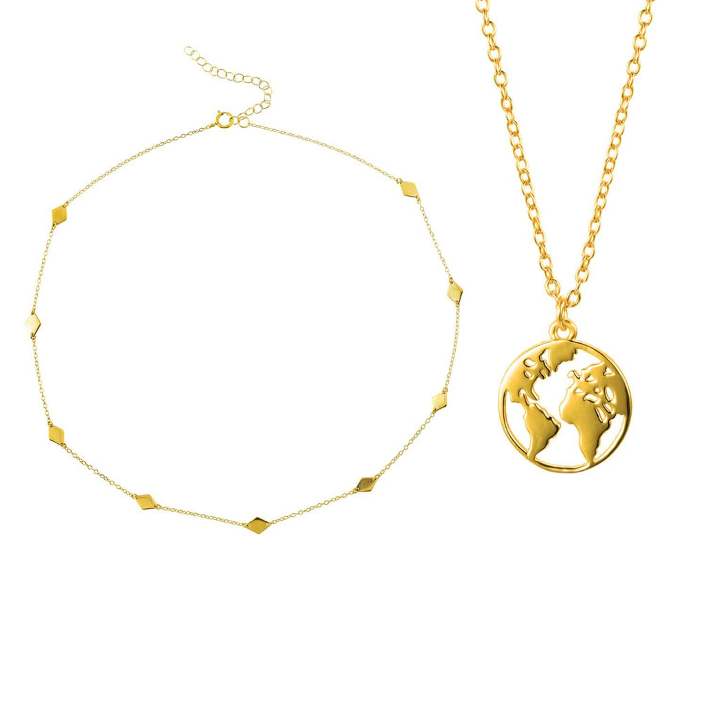 Collar Kósmo y Diamantia Oro - SHATÓ Jewelry